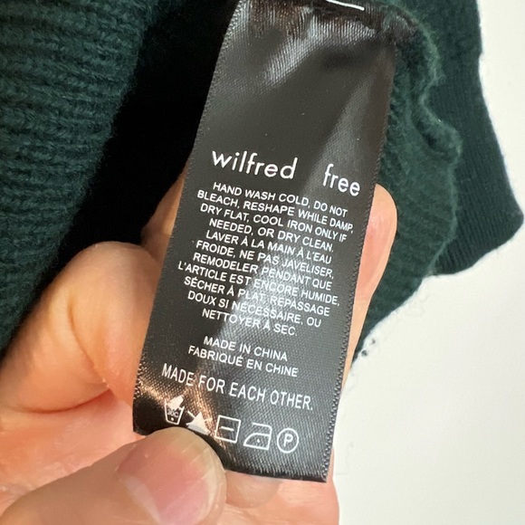 Womens Aritzia Wilfred Free Hillside Sweater Merino wool crew-neck Green Size xs - Picture 2 of 6